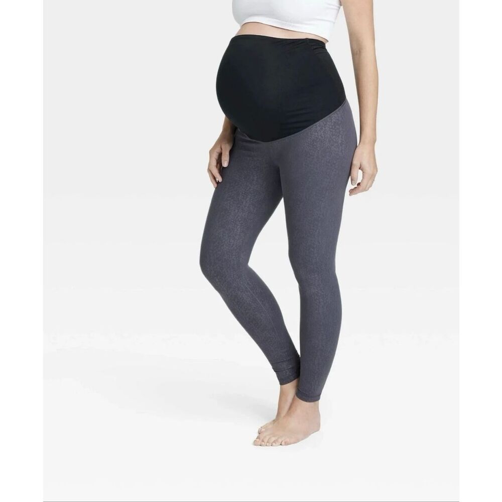 Ingrid & Isabel Maternity Gray Leggings With Full Belly Panel Size XS New